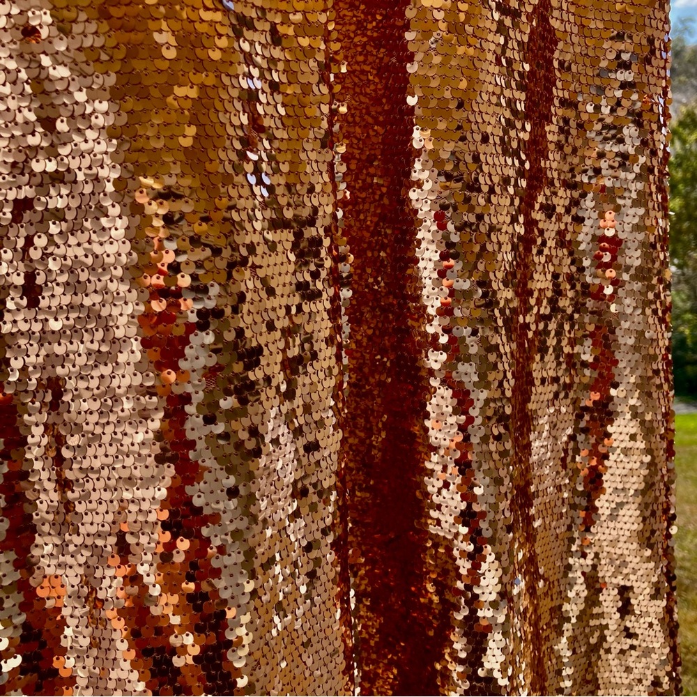 Adelyn Rae Gold Sequin Midi Dress Bow Back Size L NWT - Picture 8 of 16